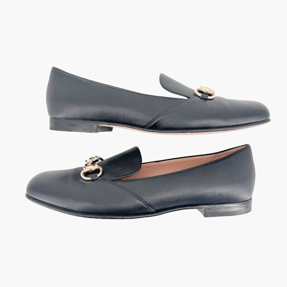 Gucci Horsebit Loafers EU 37 US 7 Black Leather Kira Flat Slip On Shoe Buckle - Picture 7 of 14